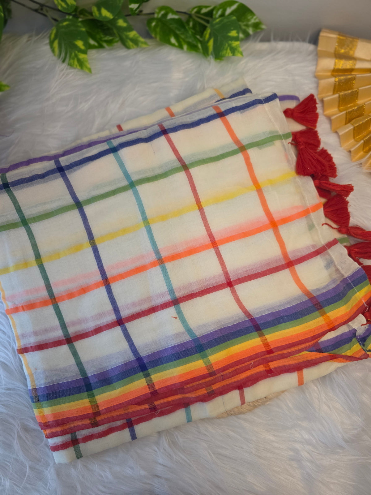 Mulcotton sarees - checked design