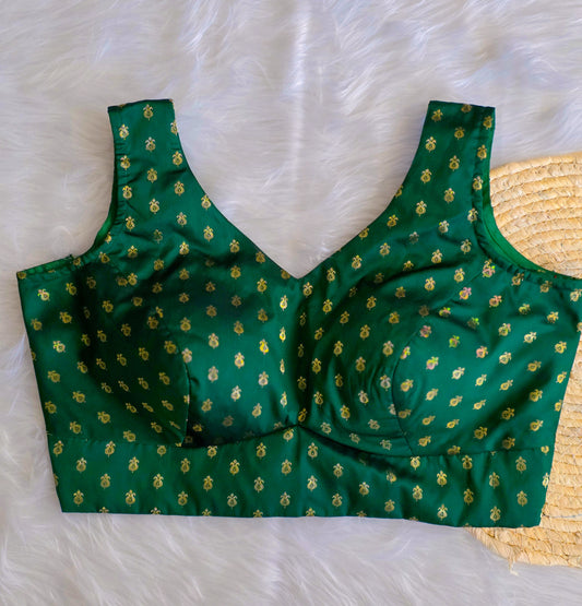 Sleeveless brocade blouse
