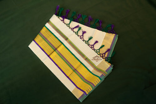 Kerala traditional Saree- Violet and Green