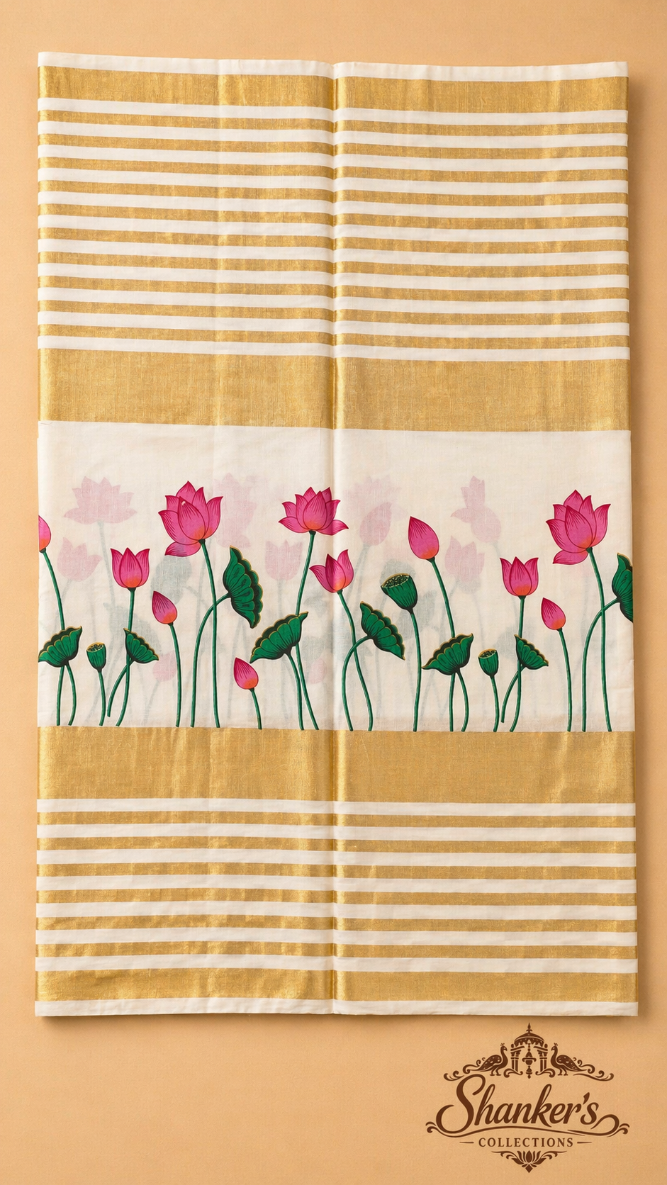 Lotus Design Kerala Traditional Saree