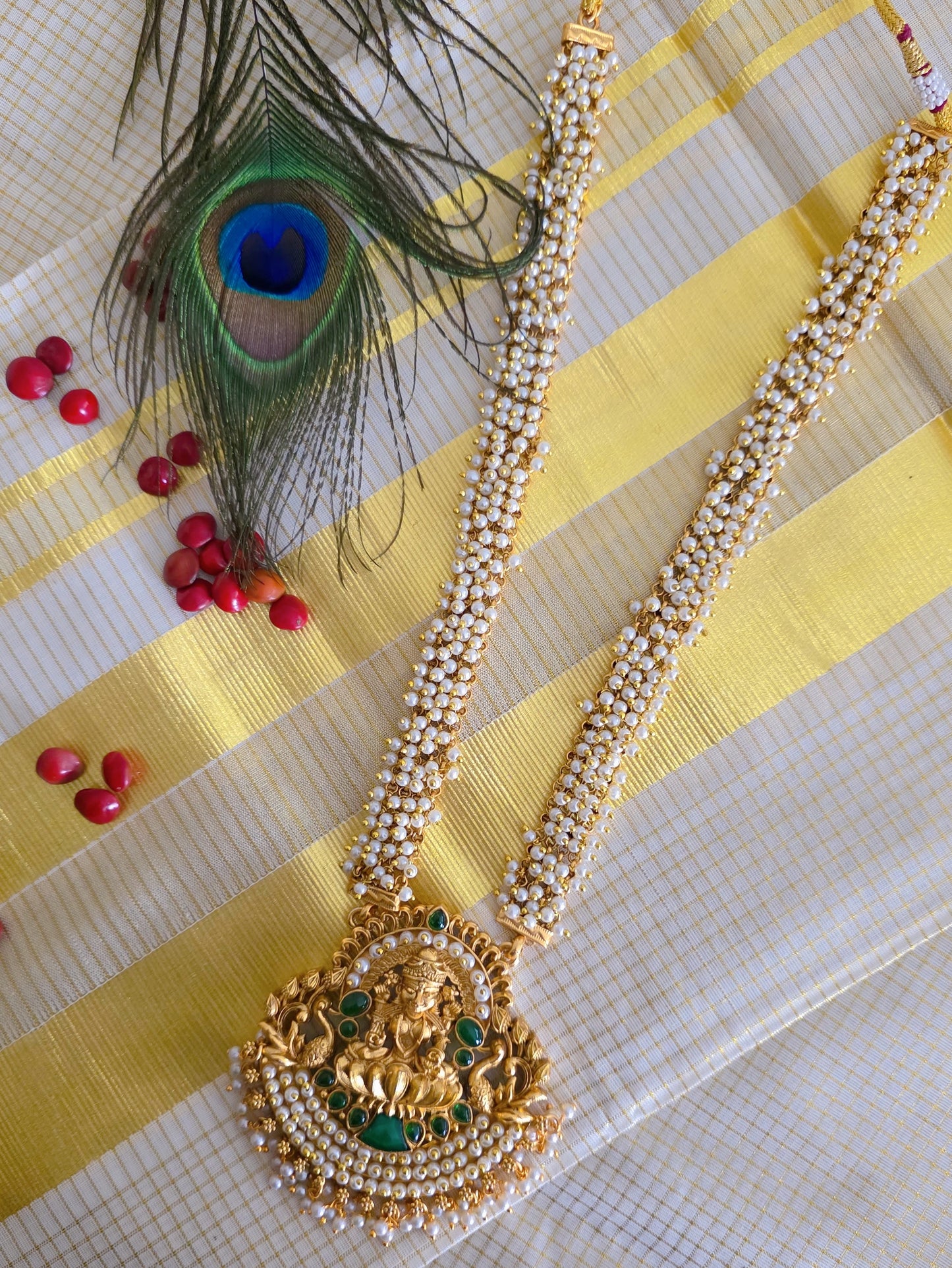 Long Lakshmi Haram - green