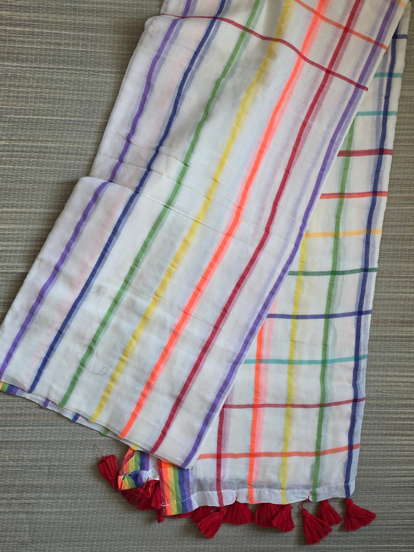 Mulcotton sarees - checked design