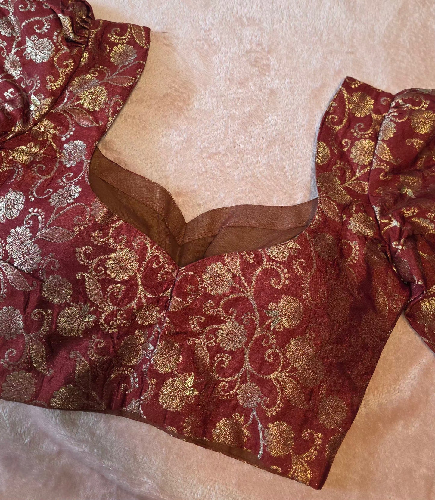 Readymade Blouse Brocade - Brown