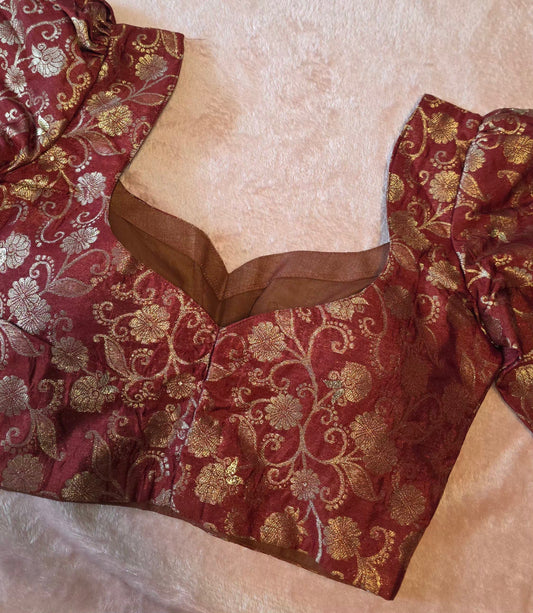 Readymade Blouse Brocade - Brown