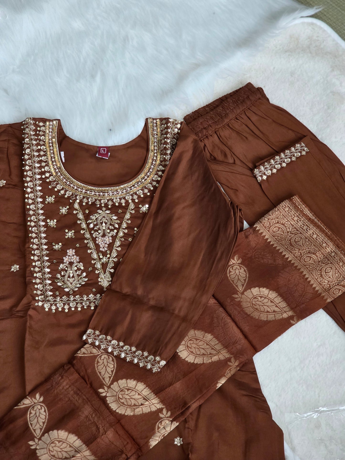 Premium brown color 3 piece set
