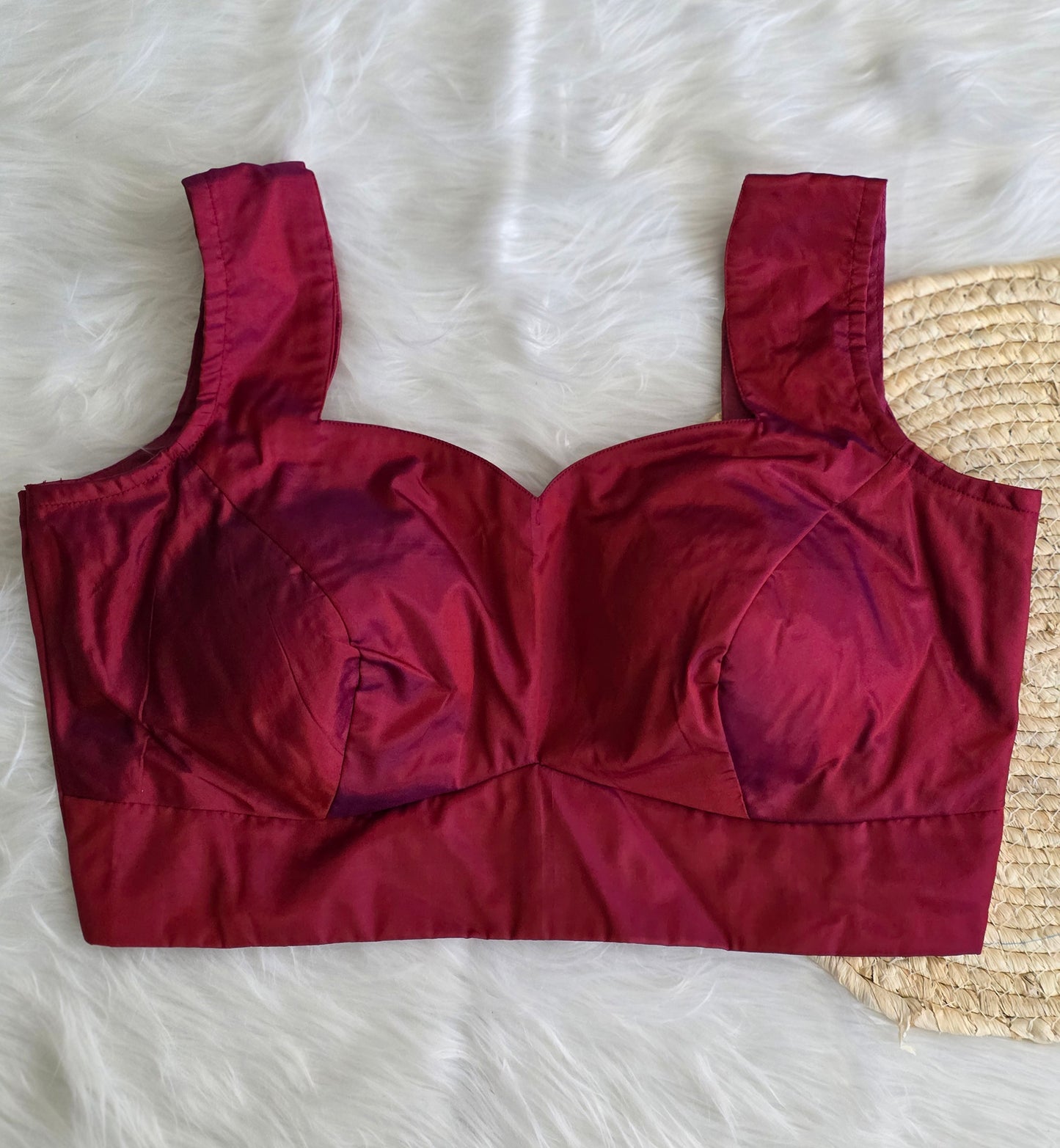 Readymade Blouse Plain red sleeveless