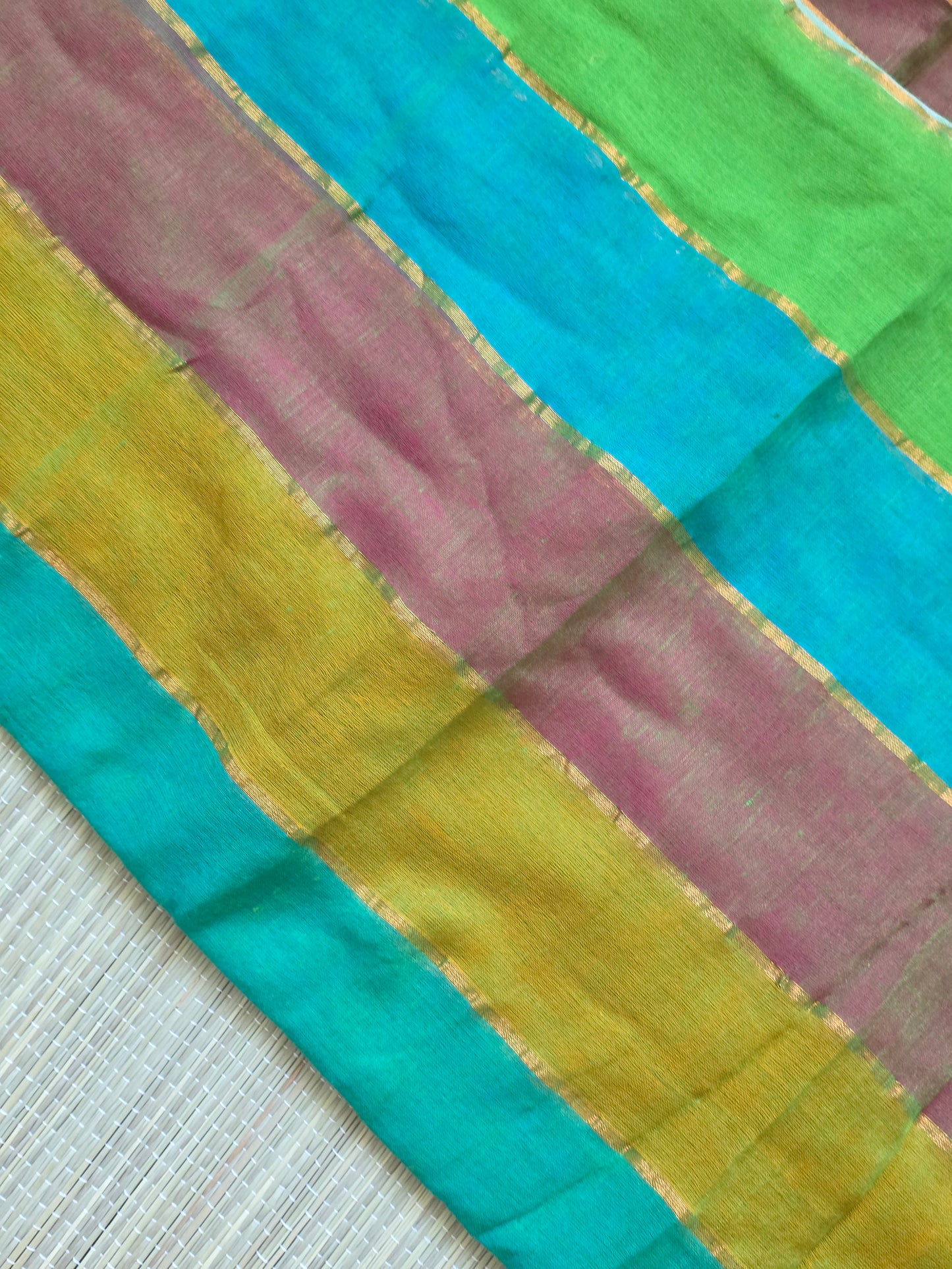Mulcotton sarees - rainbow