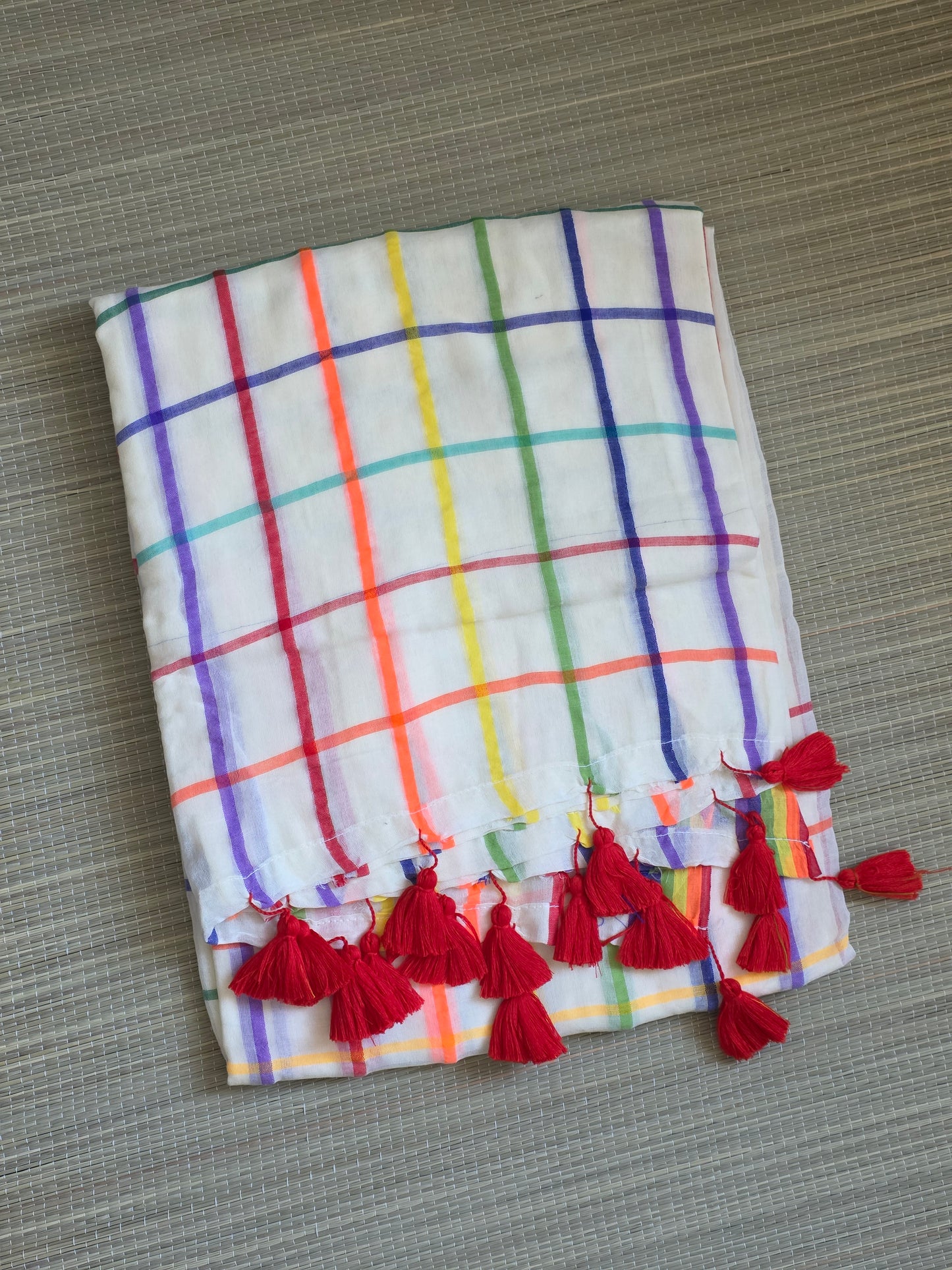 Mulcotton sarees - checked design