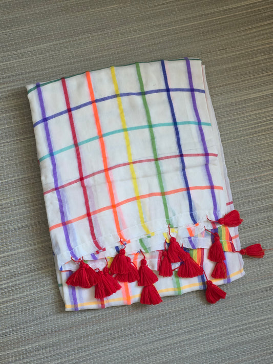Mulcotton sarees - checked design