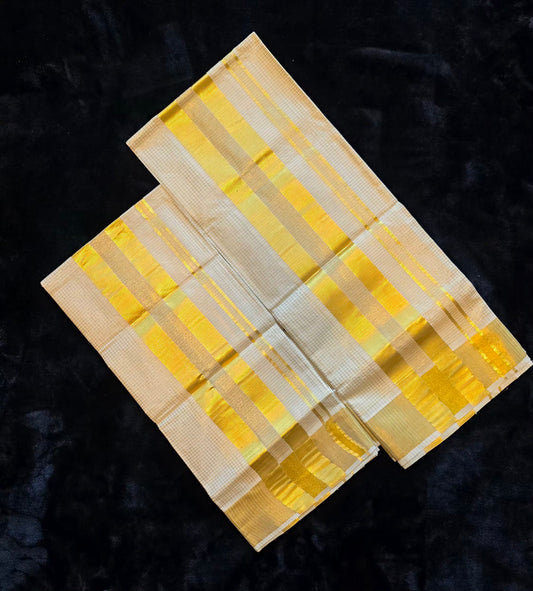 Kerala traditional set mund - golden
