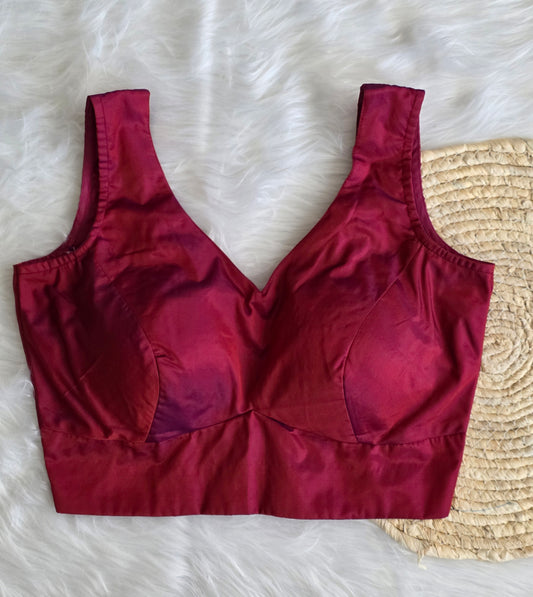 Readymade Blouse Plain red sleeveless