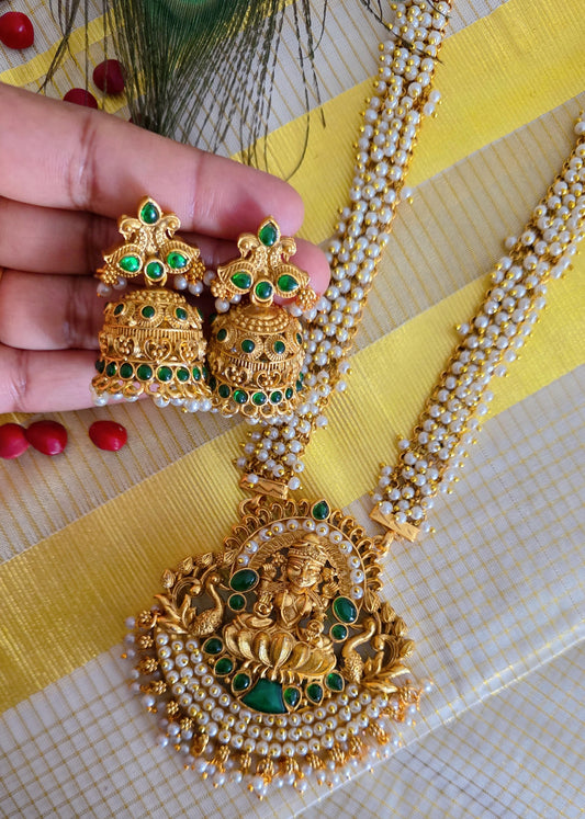 Long Lakshmi Haram - green