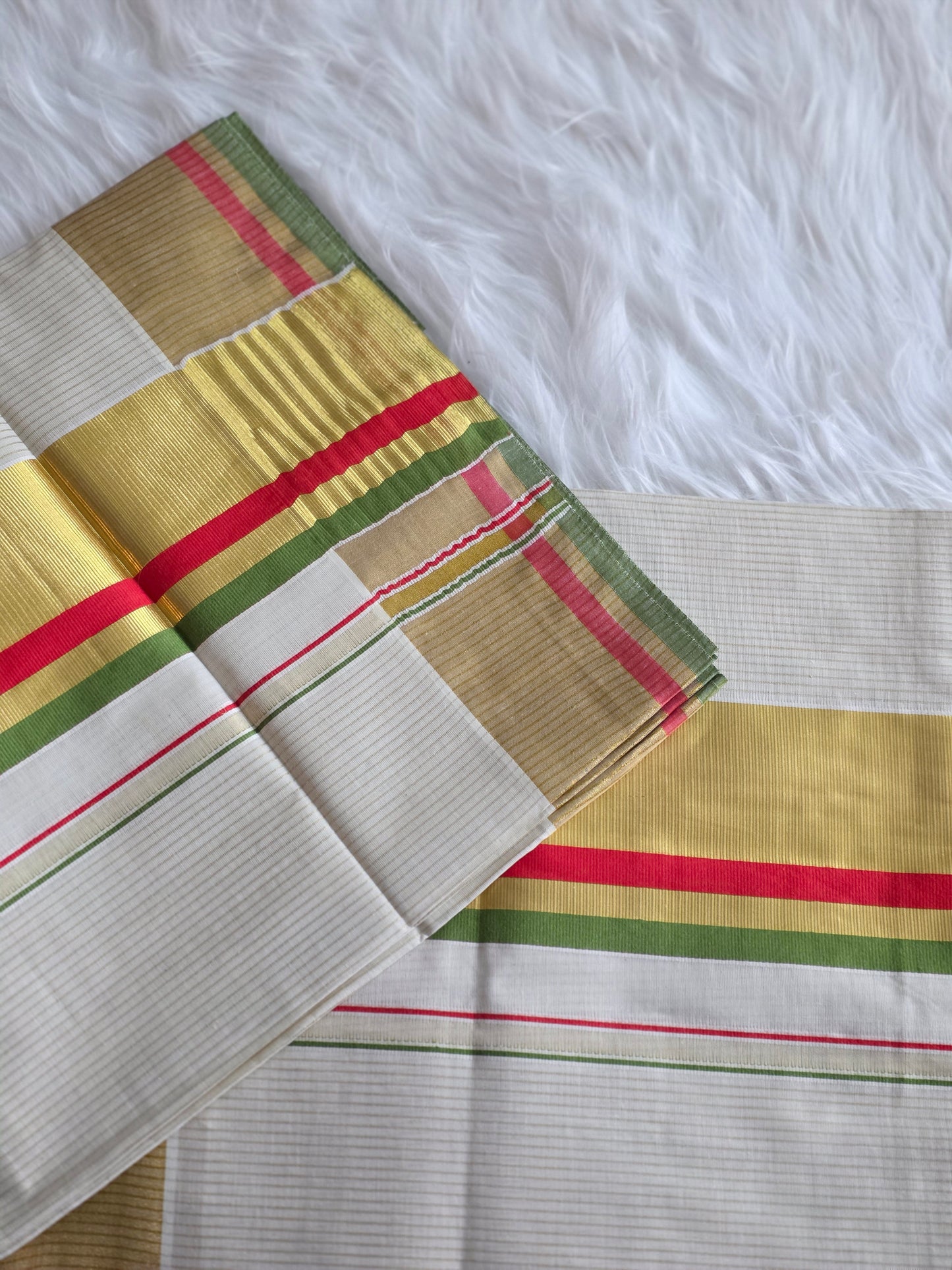 Kerala kasavu saree with blouse combo 6