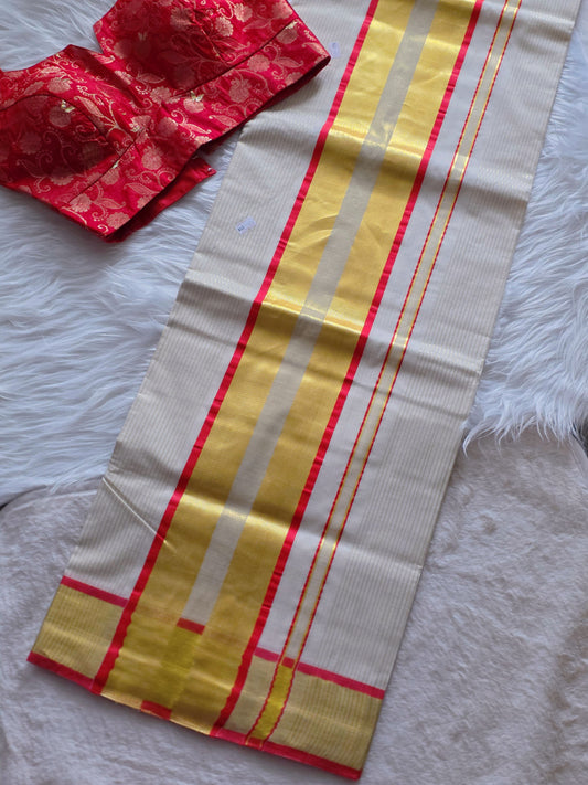 Kerala saree and blouse Combo 1