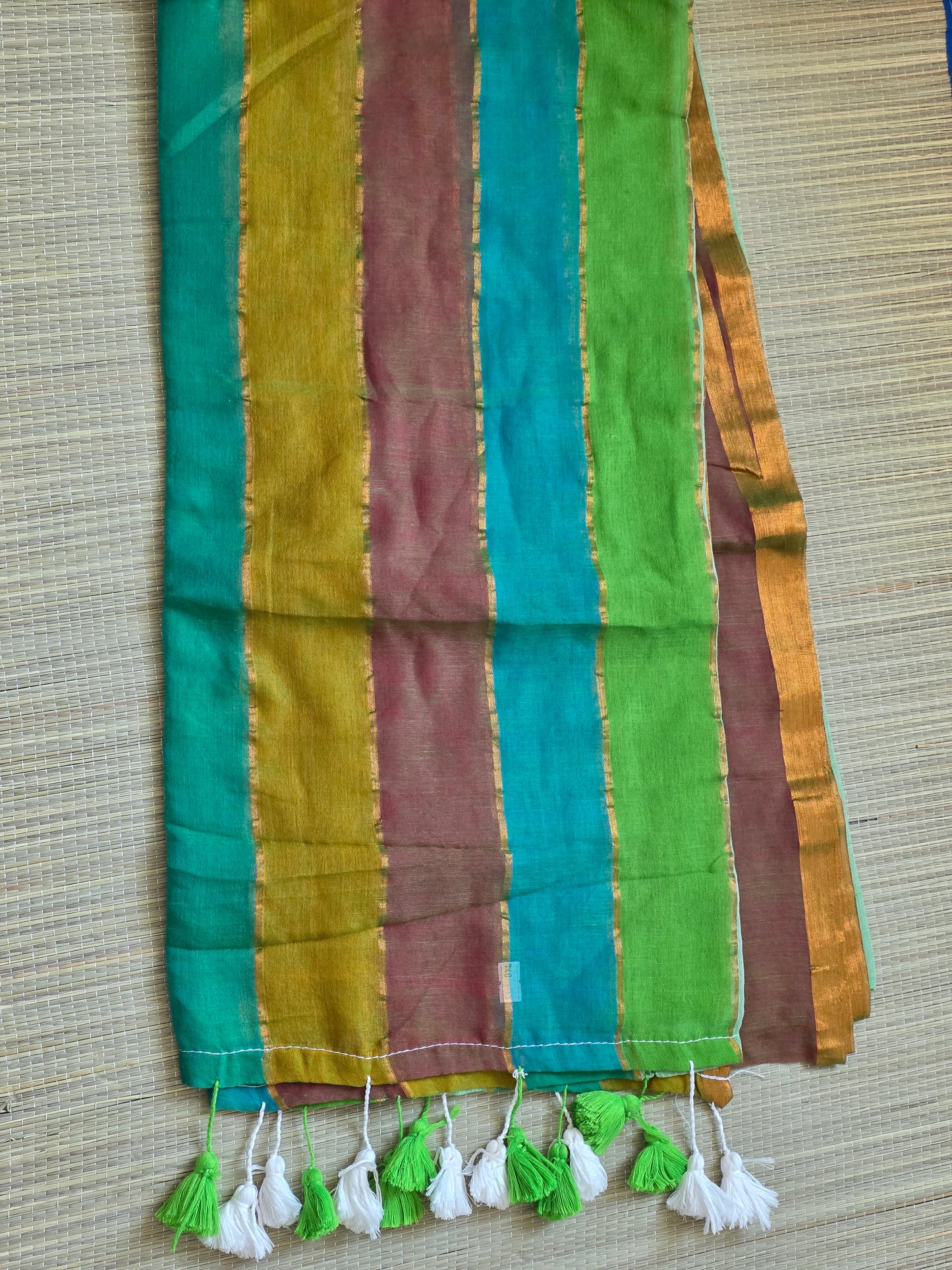 Mulcotton sarees - rainbow