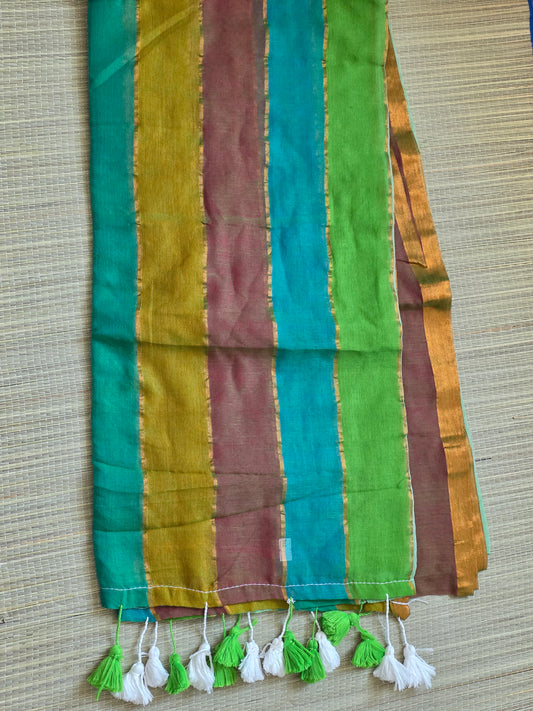 Mulcotton sarees - rainbow
