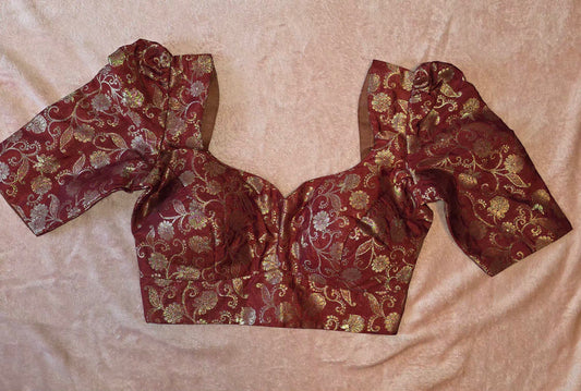 Readymade Blouse Brocade - Brown