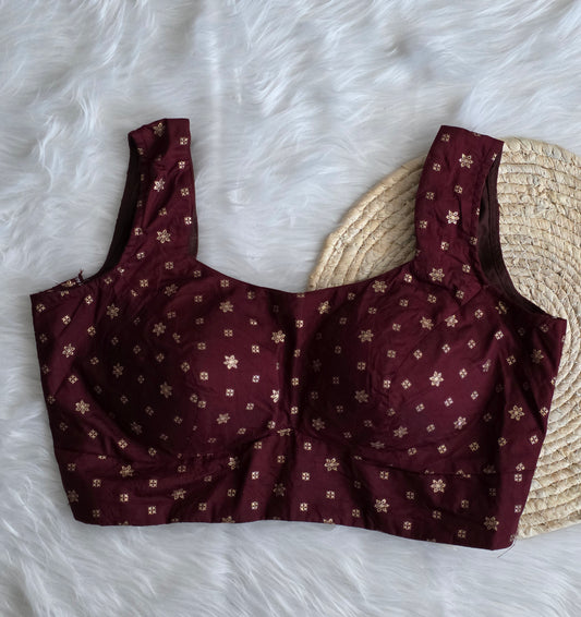 Readymade blouse sleeveless - brown