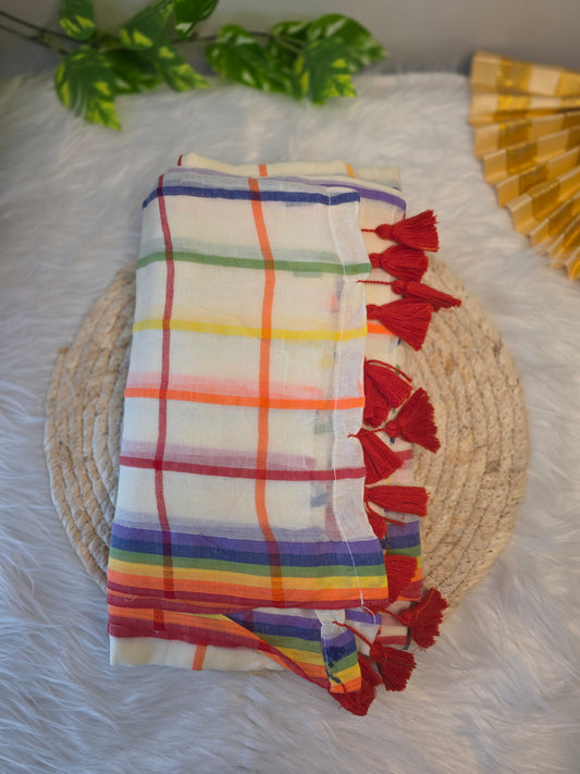 Mulcotton sarees - checked design